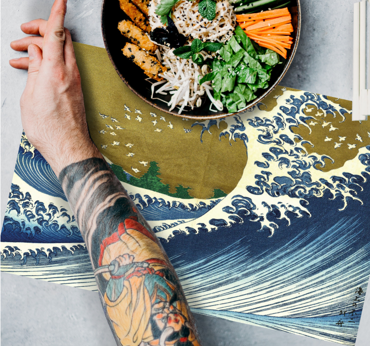 Set de table vagues de Kanagawa Kaijo no Fuji - TenStickers