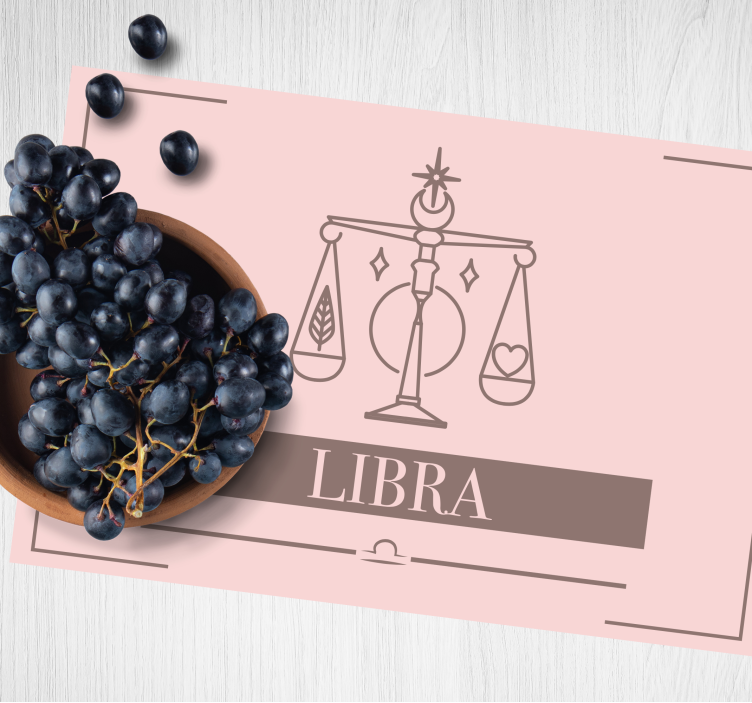 Set de table en rose signe du zodiaque Balance - TenStickers