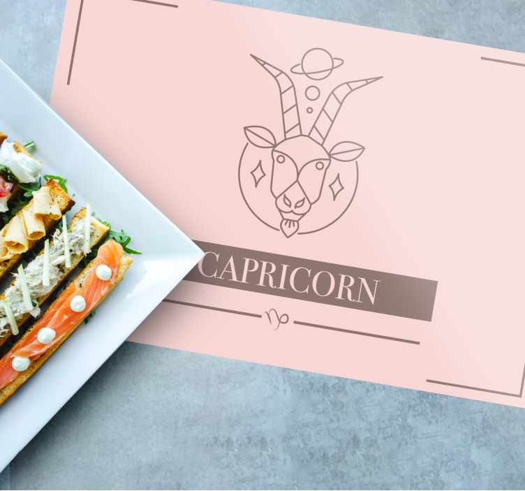 Set de table rose signe du zodiaque Capricorne - TenStickers