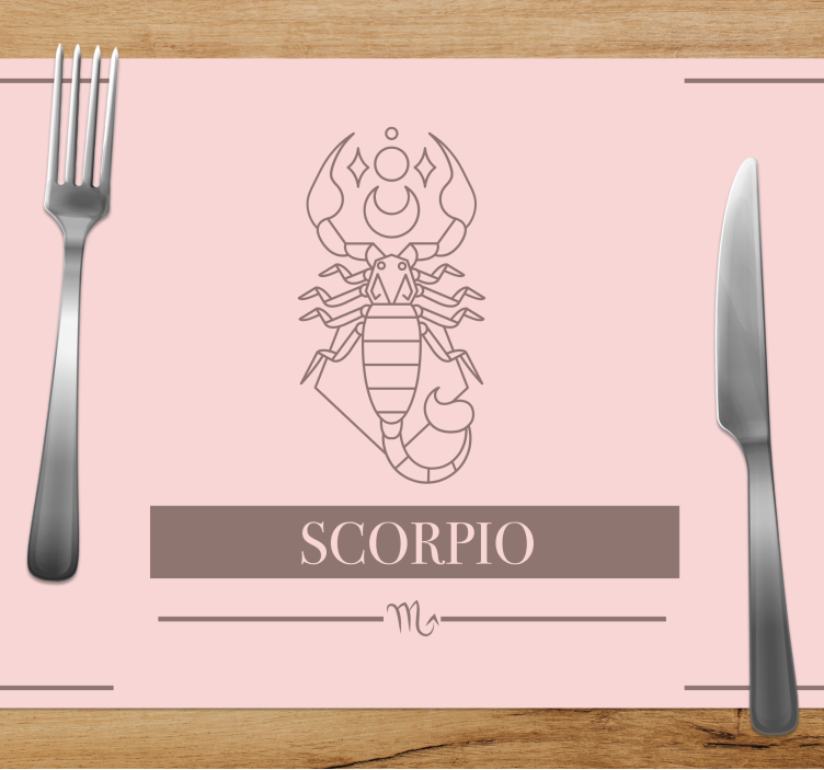 Set de table en rose signe du zodiaque Scorpion - TenStickers
