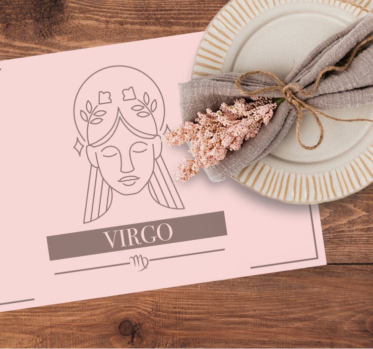 Set de table en rose signe du zodiaque Vierge - TenStickers