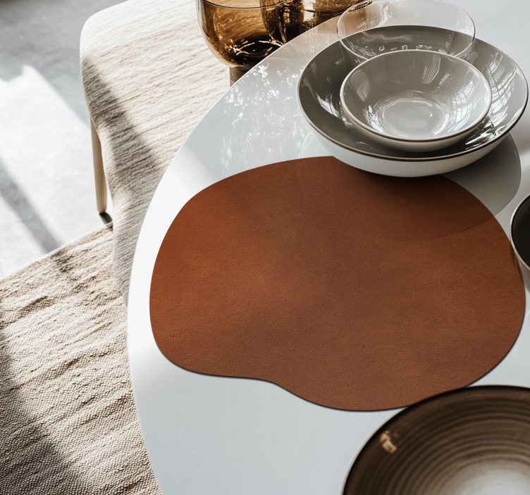 Set de table texture cuir marron - TenStickers