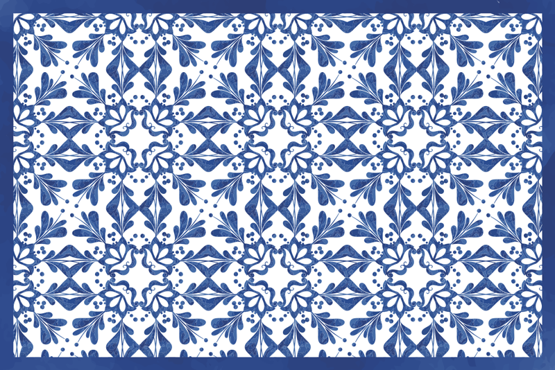 Set de table original hydraulique bleu classique - TenStickers