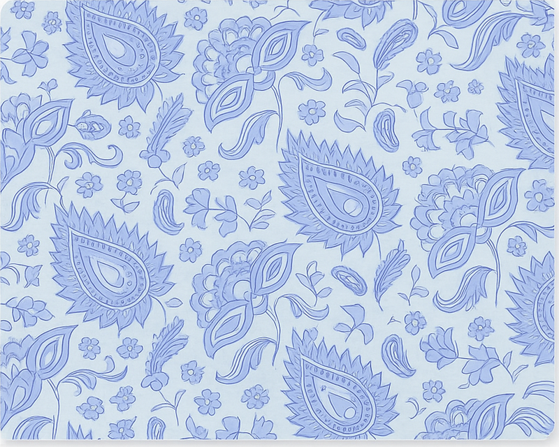 Set de table original motif floral paisley bleu - TenStickers