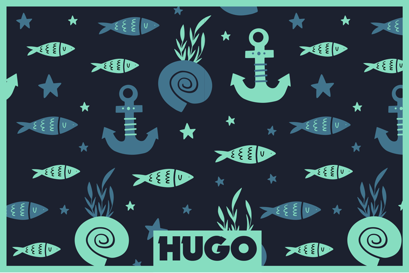 Set de table enfant motif poissons nautiques - TenStickers