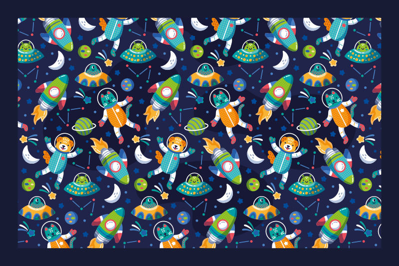Set de table enfant aventure spatiale colorée - TenStickers