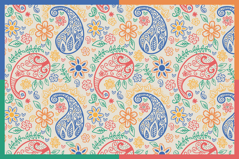 Set de table imprimé paisley coloré - TenStickers