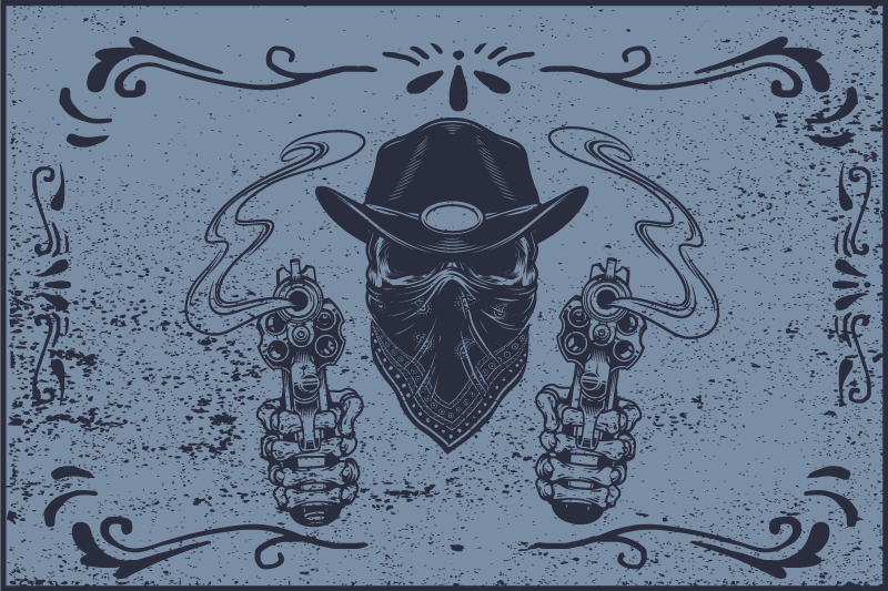 Set de table original tête de cowboy avec pistolets - TenStickers