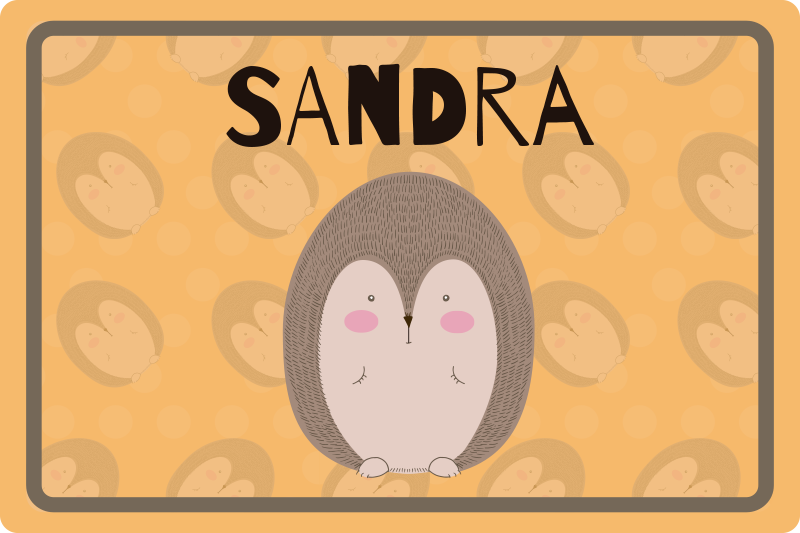 Set de table enfant illustration de hérisson adorable - TenStickers