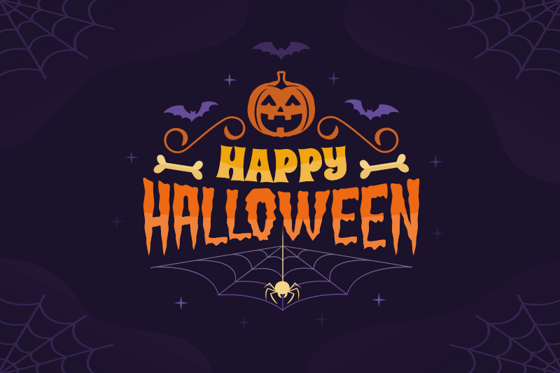 set de table texte joyeux halloween - TenStickers