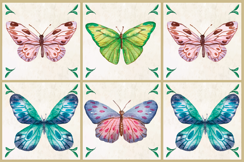 Set de table original composition de papillons vibrants - TenStickers