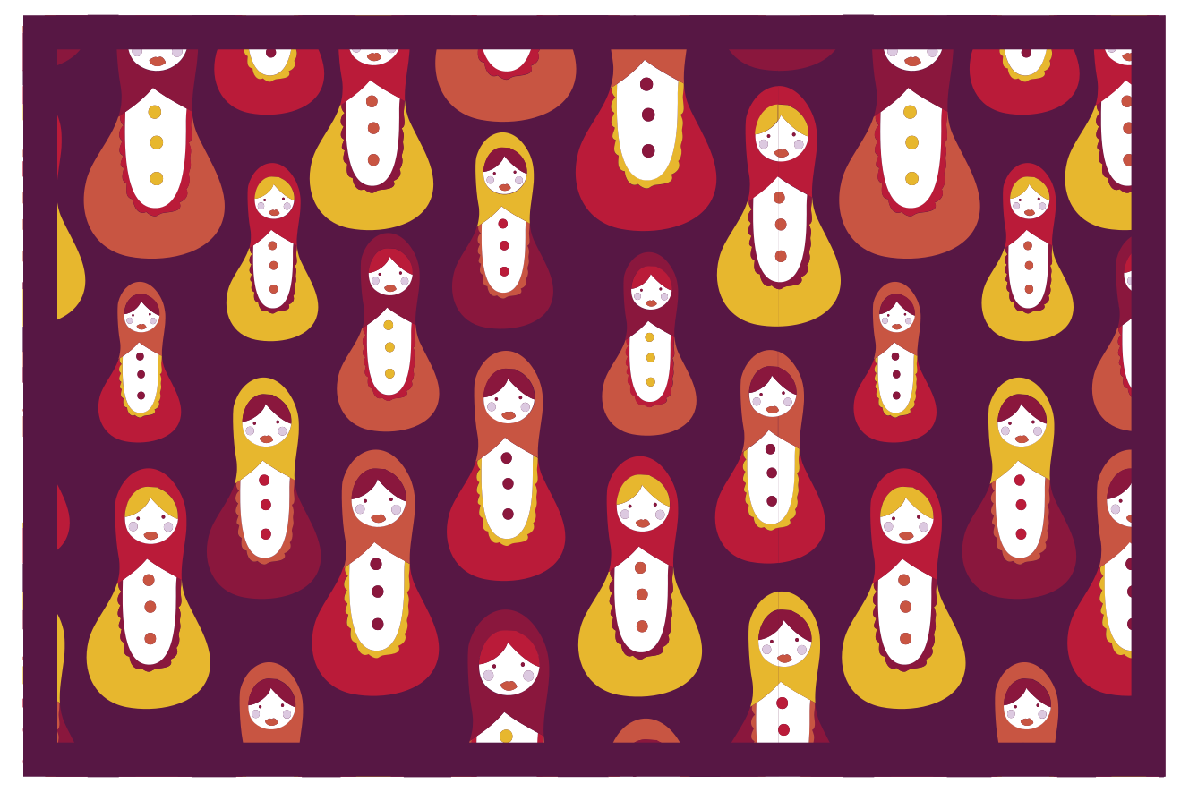 Set de table original motif matriochka coloré - TenStickers