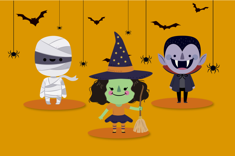 Set de table halloween personnages amusants d'halloween - TenStickers