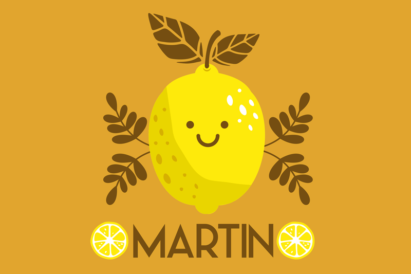 Set de table enfant illustration citron heureux - TenStickers