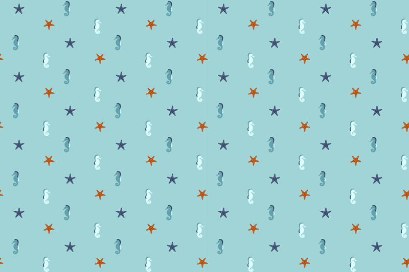 Set de table original motif hippocampe étoile de mer - TenStickers