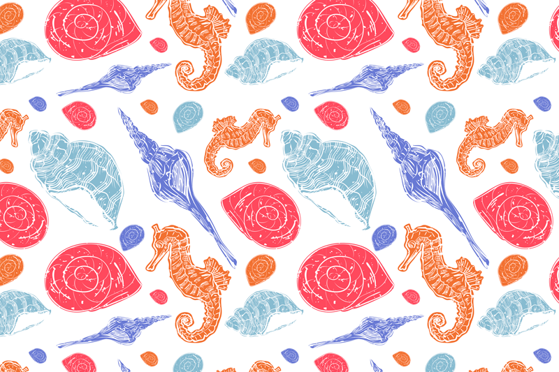 Set de table original coquillages et hippocampes - TenStickers