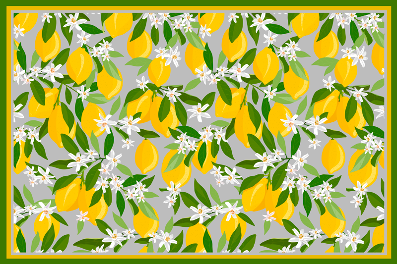 Set de table original motifs floraux citronniers - TenStickers