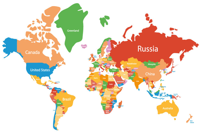 Set de table original Carte du monde colorée - TenStickers