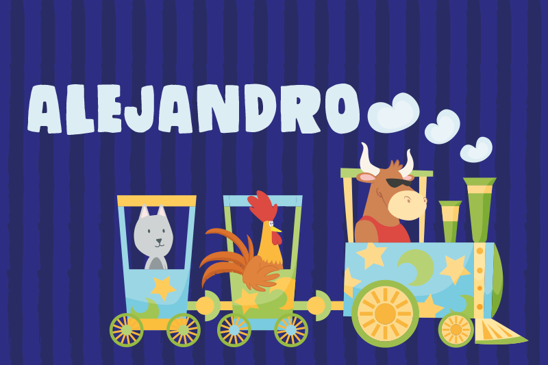 Set de table enfant animaux du train colorés - TenStickers