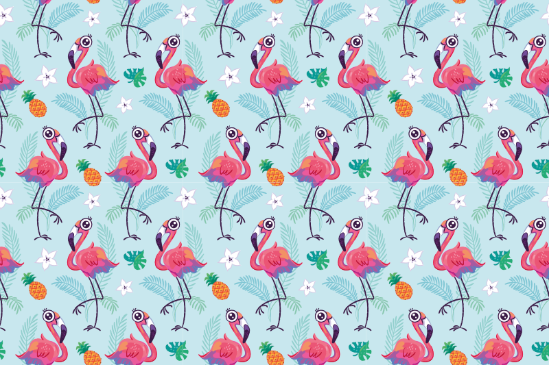 Set de table original motif tropical flamant - TenStickers