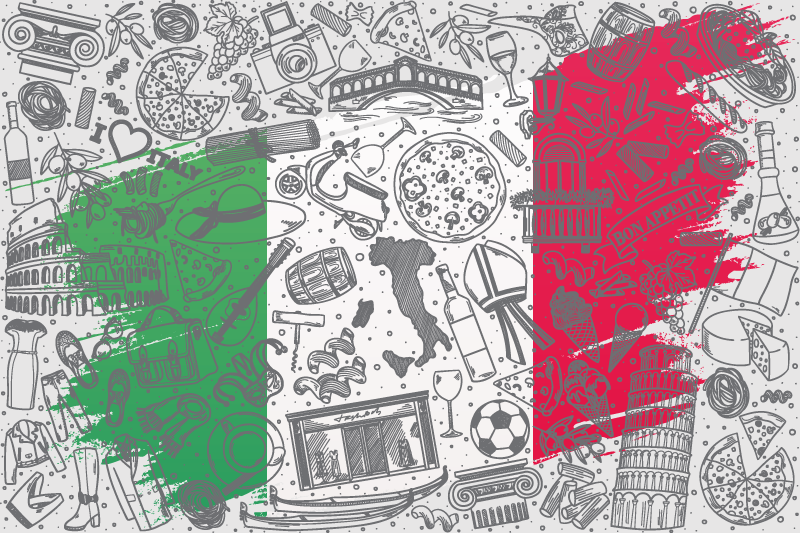 Set de table original thème culinaire italien - TenStickers