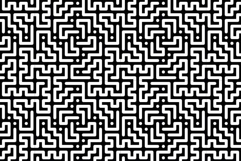 Set de table motif labyrinthe abstrait - TenStickers