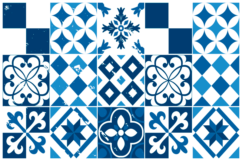 Set de table carreaux à motifs géométriques - TenStickers