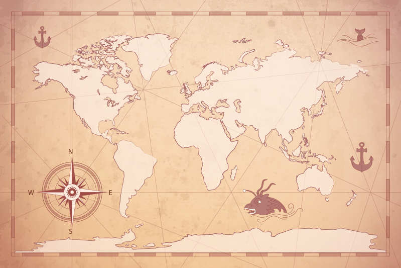 Set de table original illustration carte du monde - TenStickers