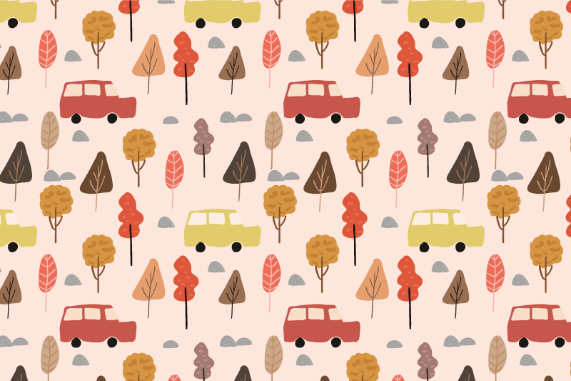 Set de table enfant arbres de voiture colorés - TenStickers