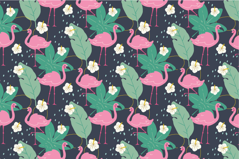 Set de table original motif feuilles de flamant - TenStickers
