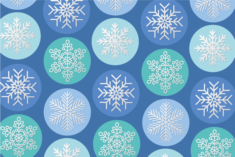 Set de table noël motif flocon de neige rond - TenStickers