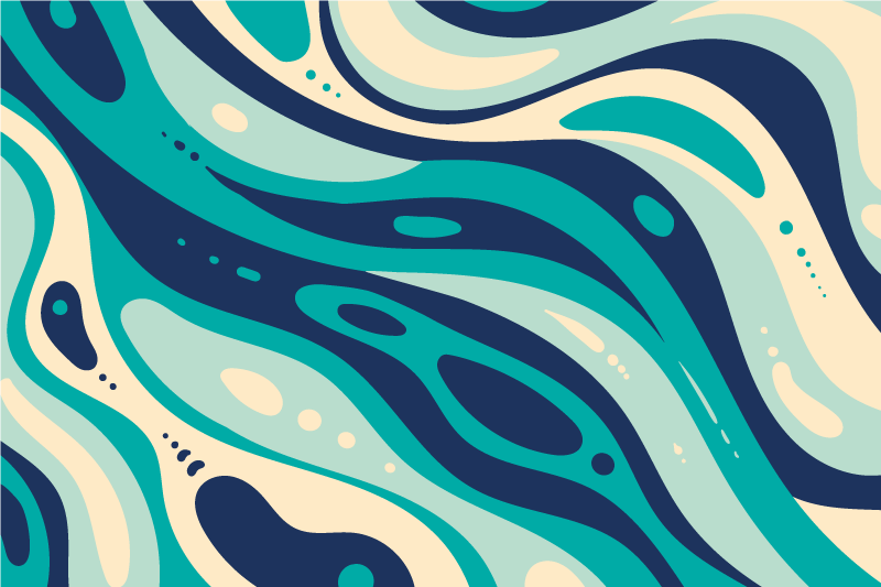 Set de table motifs aquatiques ondulés - TenStickers