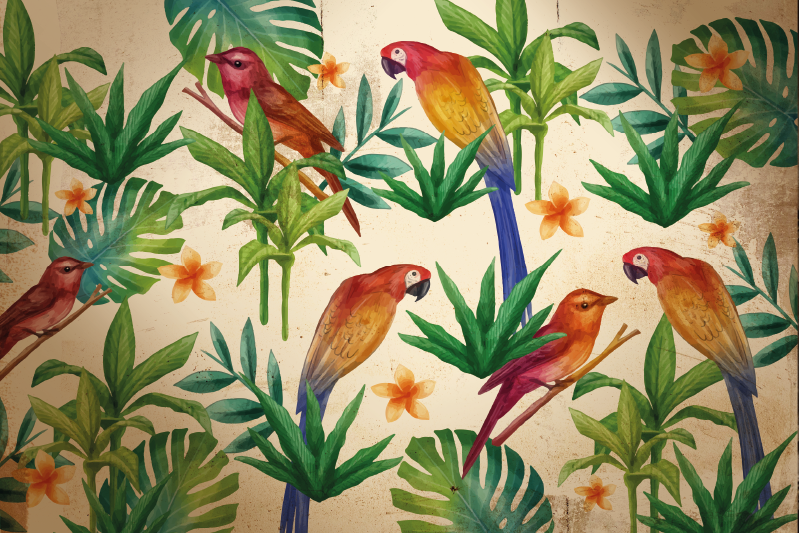 Set de table original motif perroquets tropicaux - TenStickers