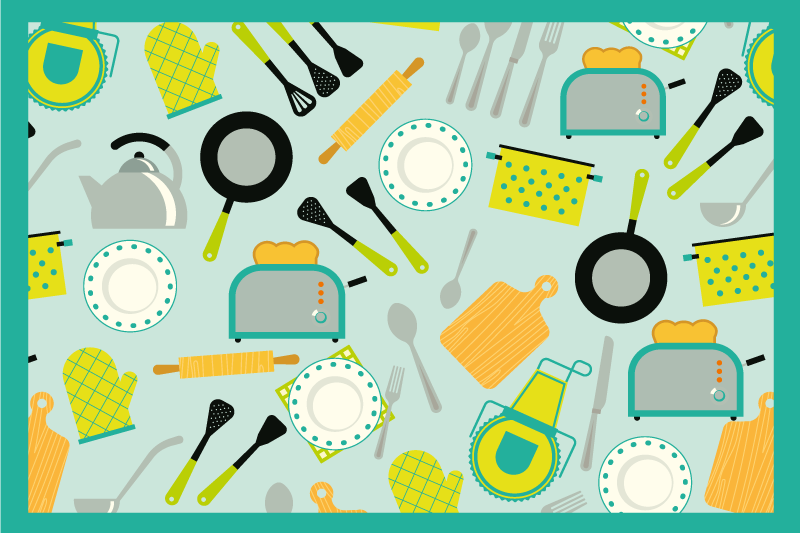 Set de table original thème ustensiles de cuisine - TenStickers