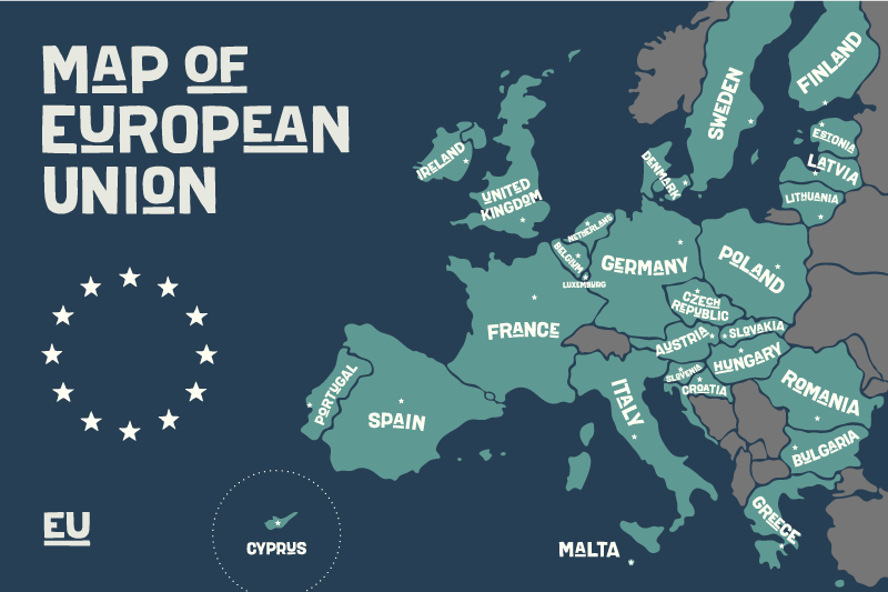Set de table design citation carte de l'union européenne - TenStickers