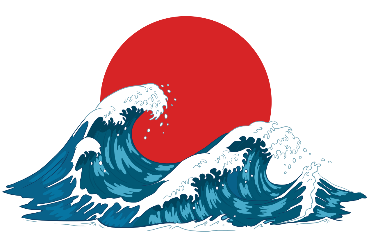 Set de table original vagues et soleil levant - TenStickers