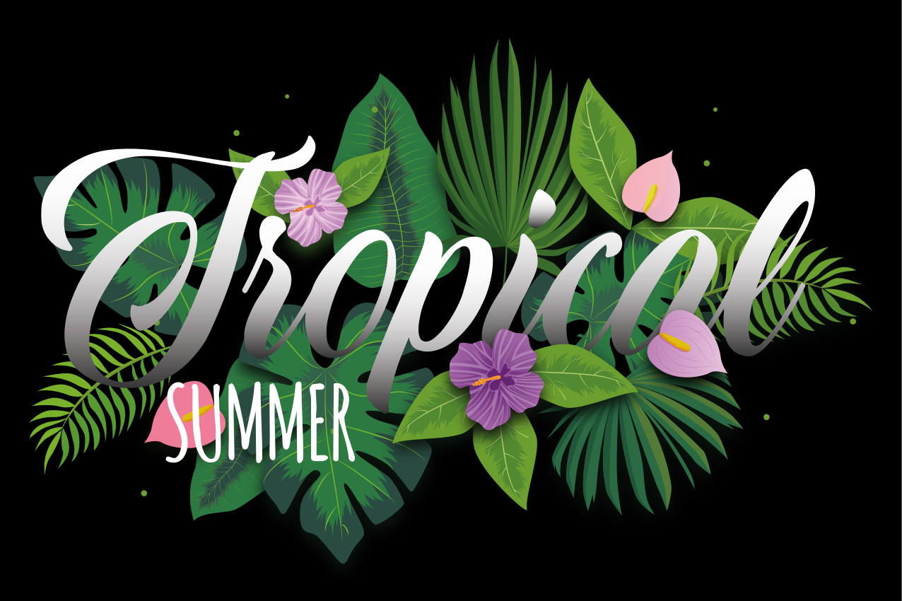 Set de table design nom été tropical - TenStickers