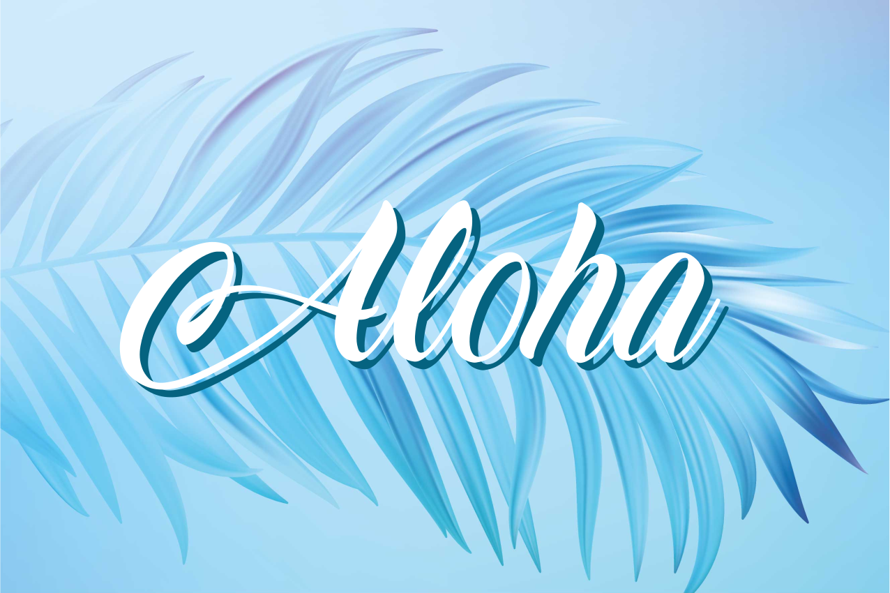 Set de table design citation feuilles de palmier aloha - TenStickers