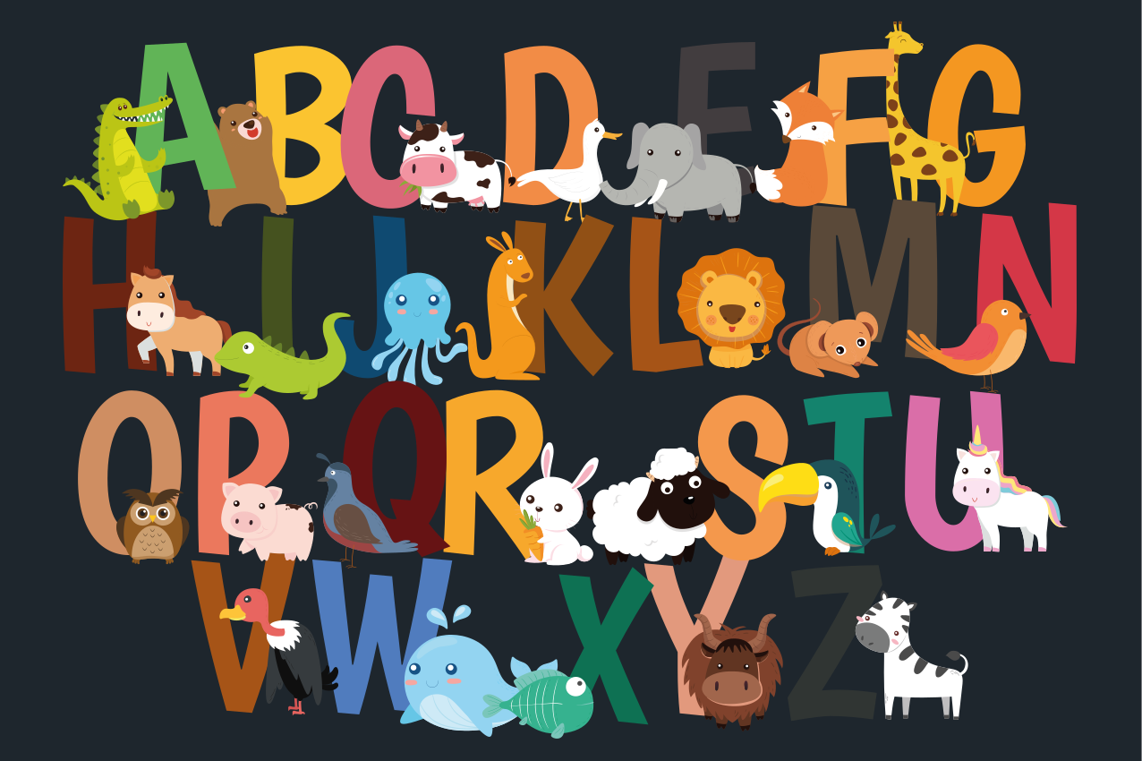 Set de table design enfant Alphabet animal anglais - TenStickers