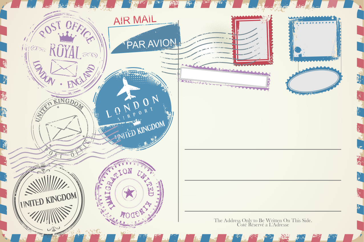Set de table design citation collection de timbres voyage - TenStickers