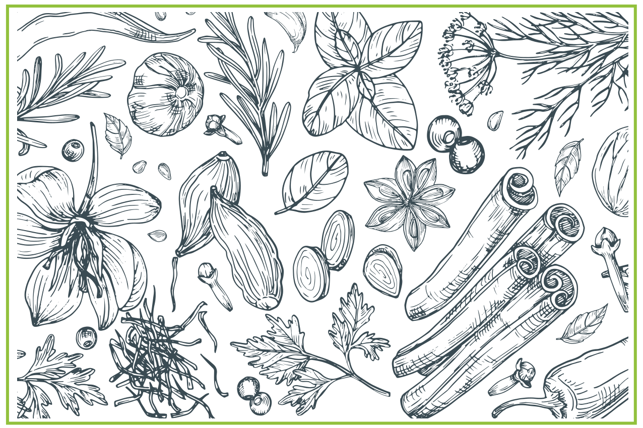 Set de table motif herbacé - TenStickers