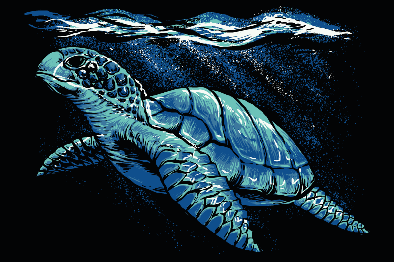Set de table original tortue de mer stylisée - TenStickers