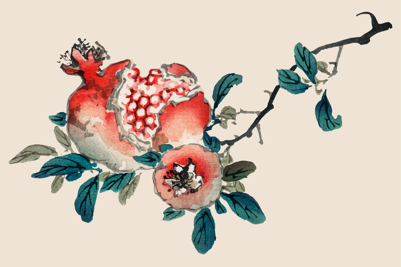 Set de table original design floral grenade - TenStickers