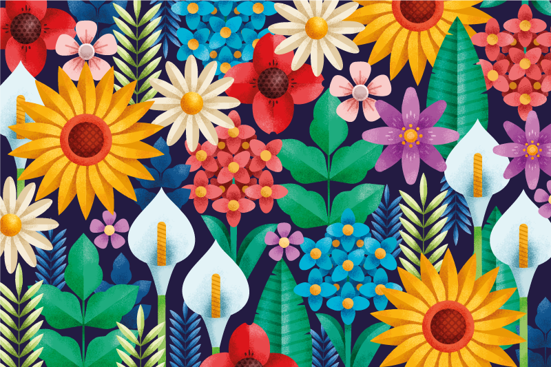 Set de table original arrangement floral vibrant - TenStickers