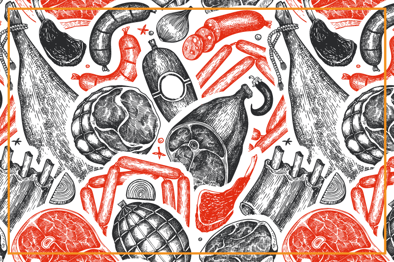 Set de table original motifs d'illustration alimentaire - TenStickers