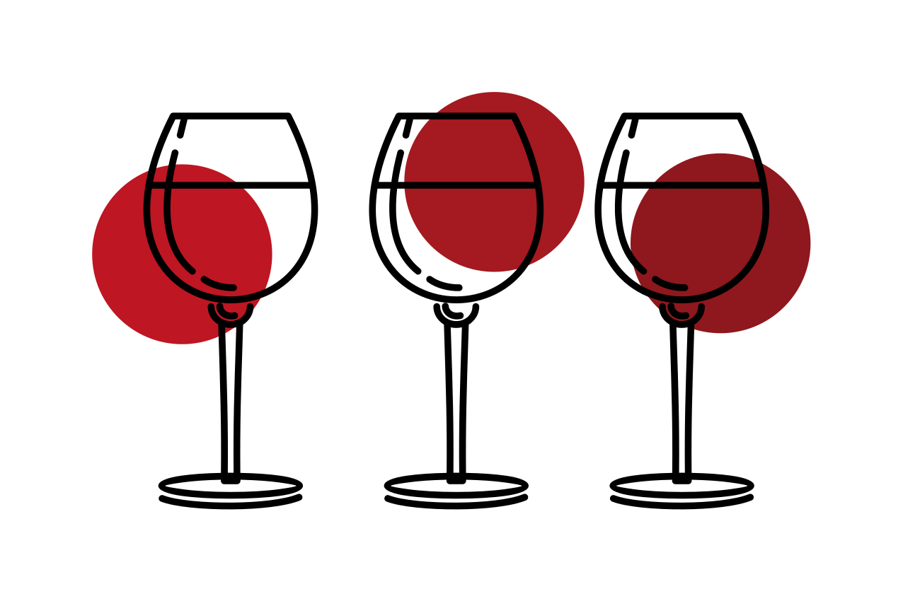 Set de table original trio de verres à vin - TenStickers