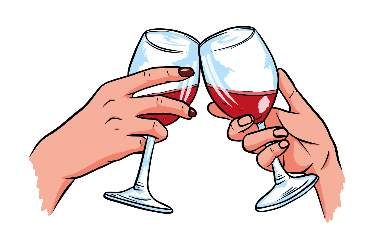 Set de table design citation verres à porter un toast - TenStickers