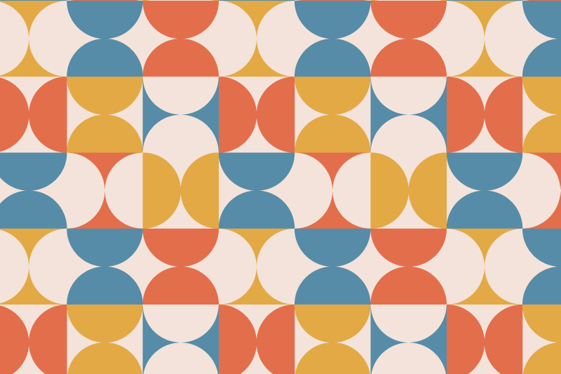 Set de table moderne cercles colorés géométriques - TenStickers