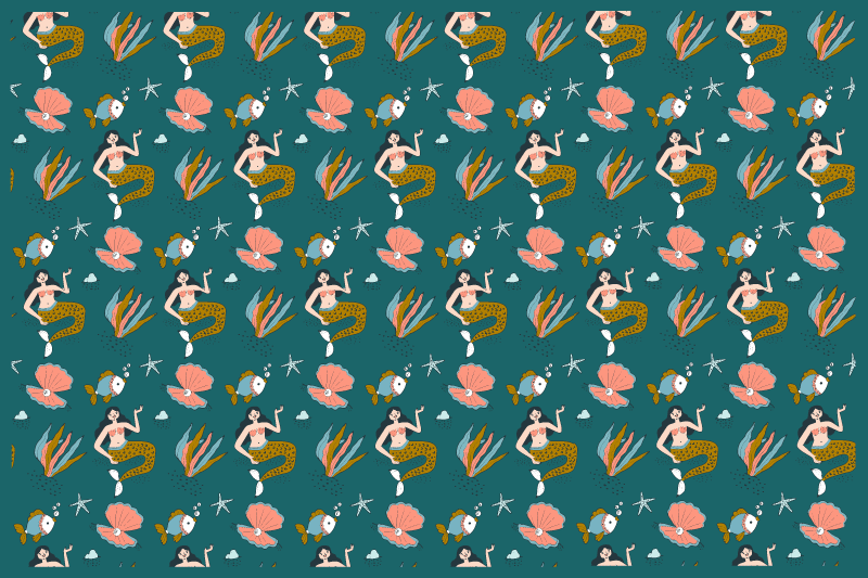 Set de table enfant motif coquillage de sirène - TenStickers