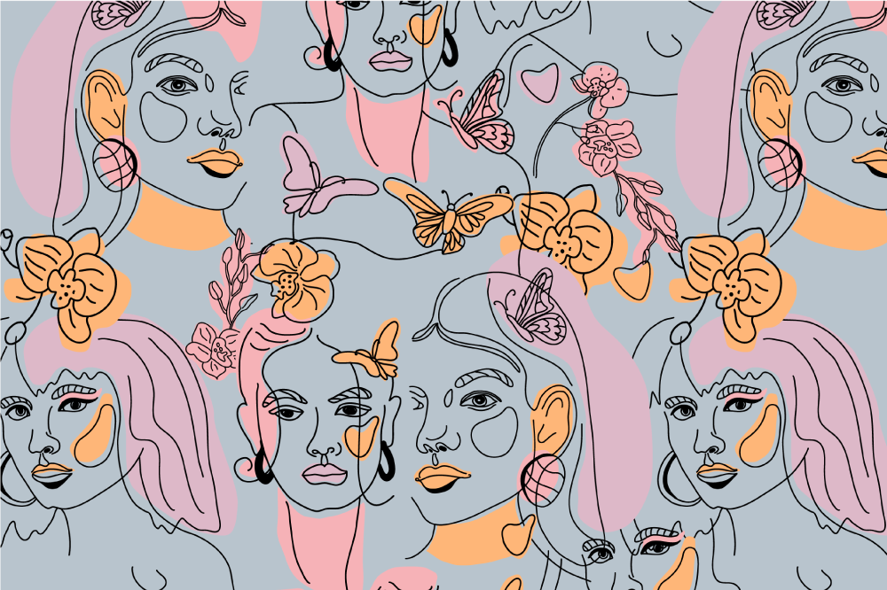 Set de table original motif visages stylisés - TenStickers